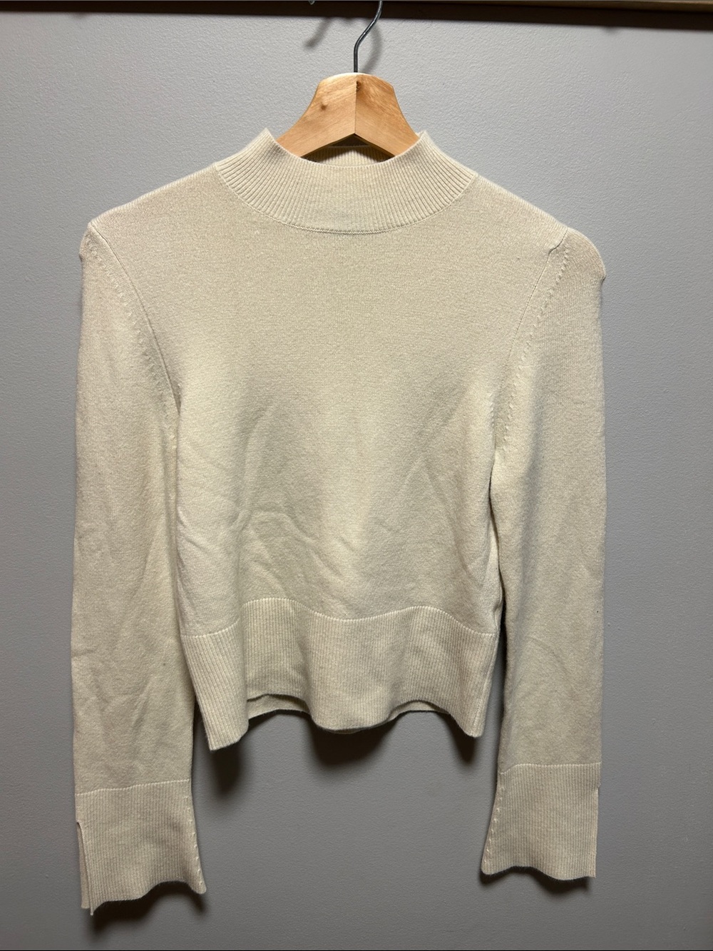French Connection Cream Mock Neck Sweater